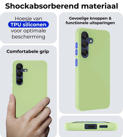 Forterra Samsung A15 Hoesje Siliconen Backcover Lichtgewicht - Groen