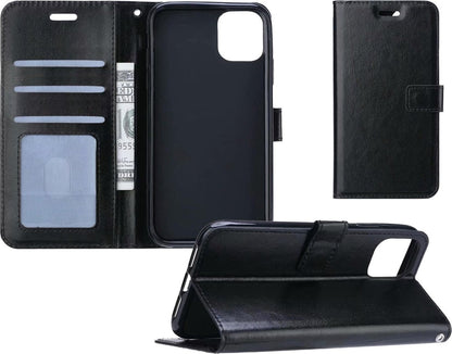 Forterra iPhone 11 Pro Max Hoesje Bookcase Cover met Kaarthouder - Zwart