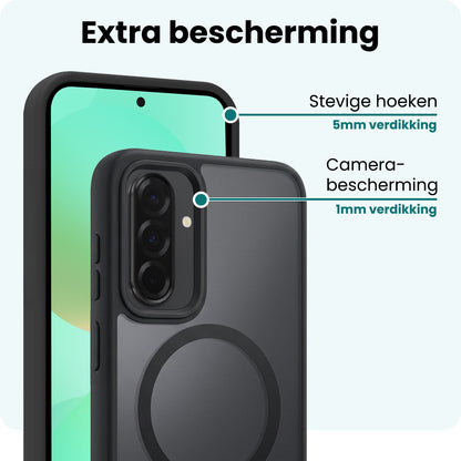 Forterra Samsung A36 Hoesje Geschikt voor Magsafe Backcover Shockproof - Zwart
