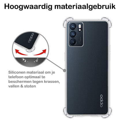 Forterra OPPO Reno 6 Hoesje Shockproof Backcover Siliconen - Transparant