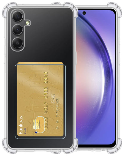 Forterra Samsung A54 Hoesje Kaarthouder Backcover Shockproof - Transparant