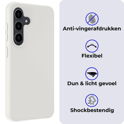 Forterra Samsung A55 Hoesje Siliconen Backcover Lichtgewicht - Wit