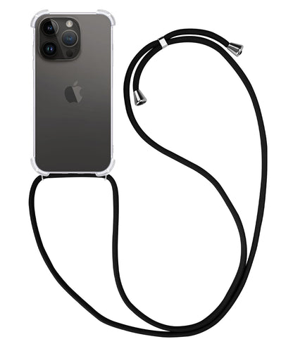 Forterra iPhone 15 Pro Max Hoesje met Koord Backcover Shockproof - Transparant