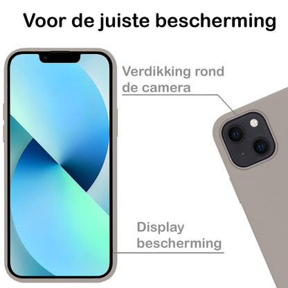 Forterra iPhone 14 Hoesje Siliconen Backcover Lichtgewicht - Grijs