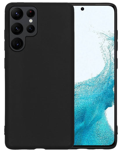 Forterra Samsung S22 Ultra Hoesje Siliconen Backcover Lichtgewicht - Zwart