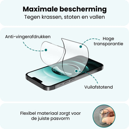 Forterra iPhone 16e Screenprotector Flexibel Glas met Installatieframe