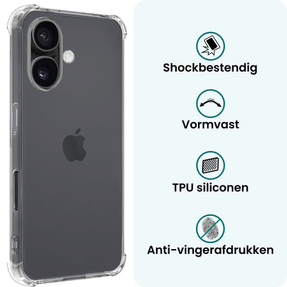 Forterra iPhone 17 Hoesje Shockproof Backcover Siliconen - Transparant