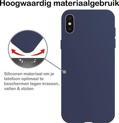 Forterra iPhone Xs Hoesje Siliconen Backcover Lichtgewicht - Donkerblauw