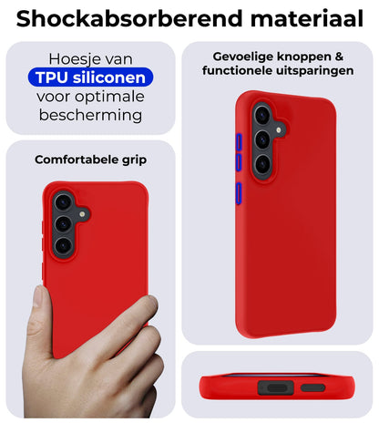 Forterra Samsung S23 FE Hoesje Siliconen Backcover Lichtgewicht - Rood