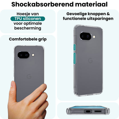 Forterra Google Pixel 9a Hoesje Siliconen Backcover Lichtgewicht - Transparant