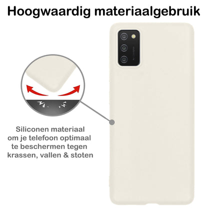 Forterra Samsung A03s Hoesje Siliconen Backcover Lichtgewicht - Wit
