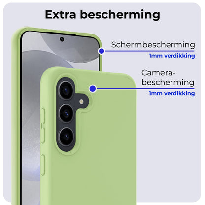 Forterra Samsung S24 Hoesje Siliconen Backcover Lichtgewicht - Groen