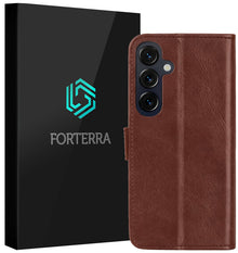 Forterra Samsung S26 Plus Hoesje Bookcase Cover met Kaarthouder - Bruin