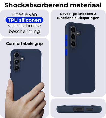 Forterra Samsung A55 Hoesje Siliconen Backcover Lichtgewicht - Donkerblauw