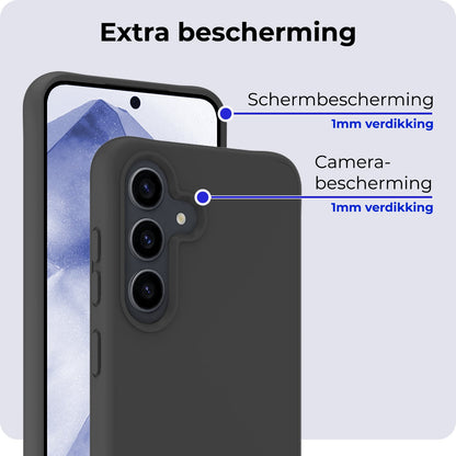 Forterra Samsung A55 Hoesje Siliconen Backcover Lichtgewicht - Zwart