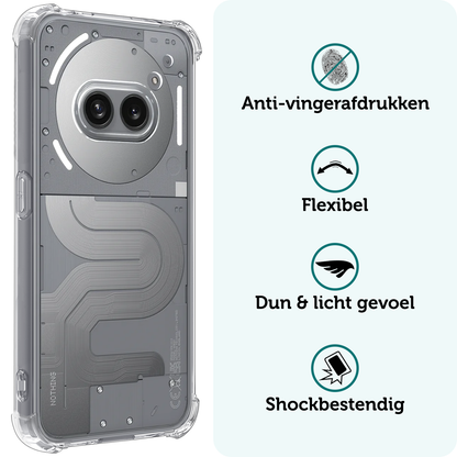 Forterra Nothing Phone 2a Hoesje Shockproof Backcover Siliconen - Transparant