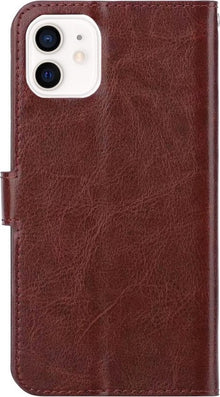 Forterra iPhone 12 Mini Hoesje Bookcase Cover met Kaarthouder - Bruin