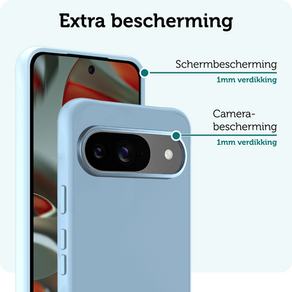 Forterra Google Pixel 9 Hoesje Siliconen Backcover Lichtgewicht - Lichtblauw