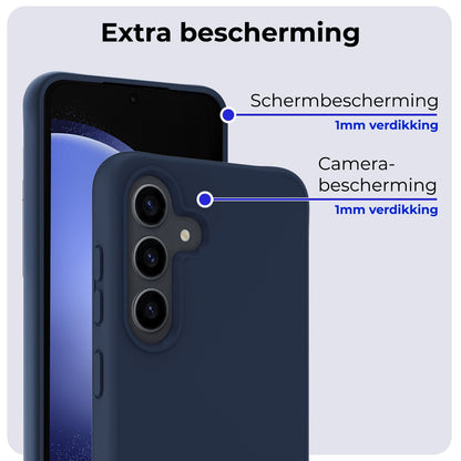 Forterra Samsung S23 FE Hoesje Siliconen Backcover Lichtgewicht - Donkerblauw