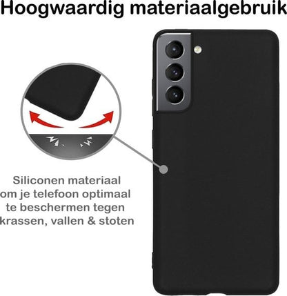 Forterra Samsung S21 Plus Hoesje Siliconen Backcover Lichtgewicht - Zwart