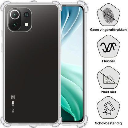 Forterra Xiaomi 11 Lite 5G NE Hoesje Shockproof Backcover Siliconen - Transparant