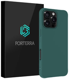 Forterra iPhone 16 Pro Max Hoesje Siliconen Backcover Lichtgewicht - Donkergroen