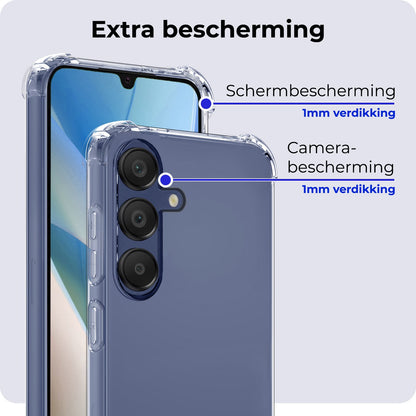 Forterra Samsung A15 Hoesje Shockproof Backcover Siliconen - Transparant