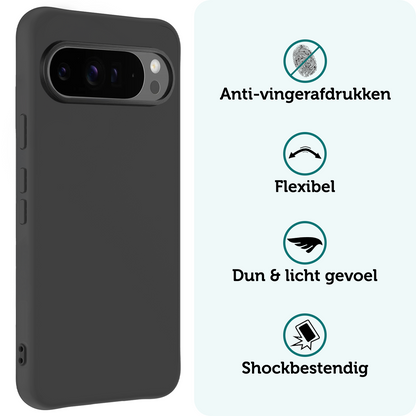 Forterra Google Pixel 10 Pro XL Hoesje Siliconen Backcover Lichtgewicht - Zwart