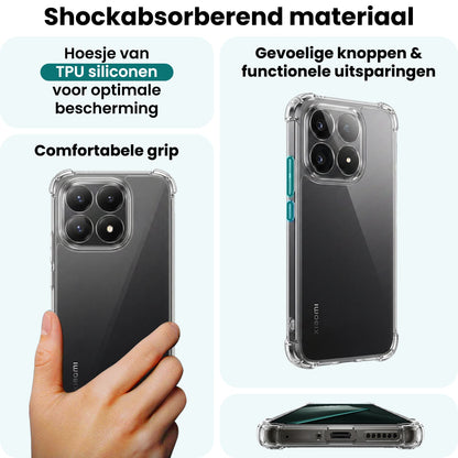 Forterra Xiaomi 15T Hoesje Shockproof Backcover Siliconen - Transparant