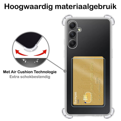 Forterra Samsung A34 Hoesje Kaarthouder Backcover Shockproof - Transparant
