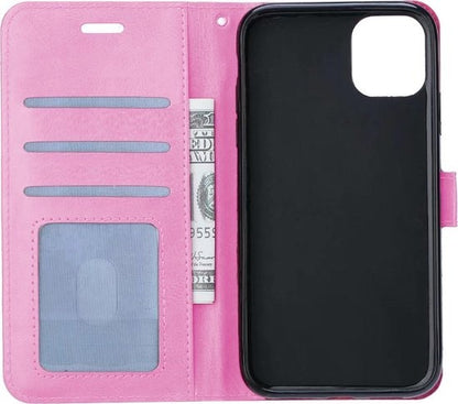 Forterra iPhone 11 Pro Hoesje Bookcase Cover met Kaarthouder - Lichtroze