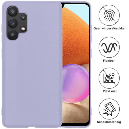 Forterra Samsung A32 4G Hoesje Siliconen Backcover Lichtgewicht - Lila