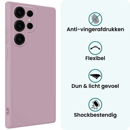 Forterra Samsung S25 Ultra Hoesje Siliconen Backcover Lichtgewicht - Lila