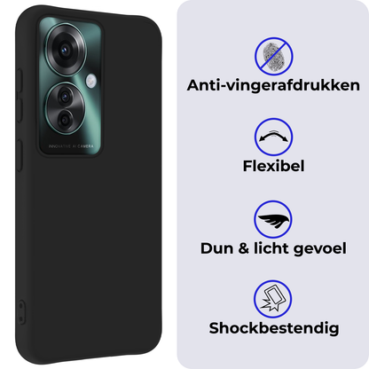 Forterra OPPO Reno 11F Hoesje Siliconen Backcover Lichtgewicht - Zwart