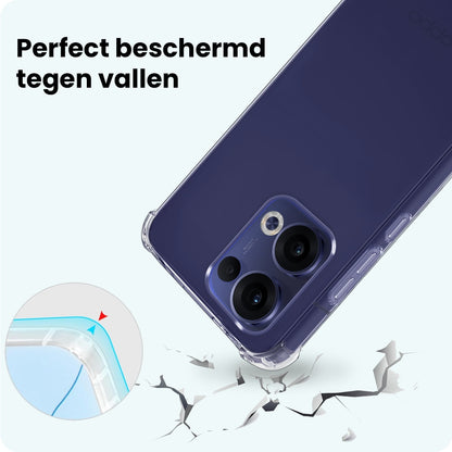 Forterra OPPO Reno 13 Hoesje Shockproof Backcover Siliconen - Transparant