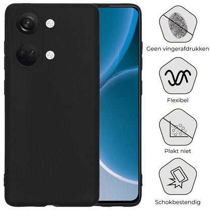 Forterra OnePlus Nord 3 Hoesje Siliconen Backcover Lichtgewicht - Zwart