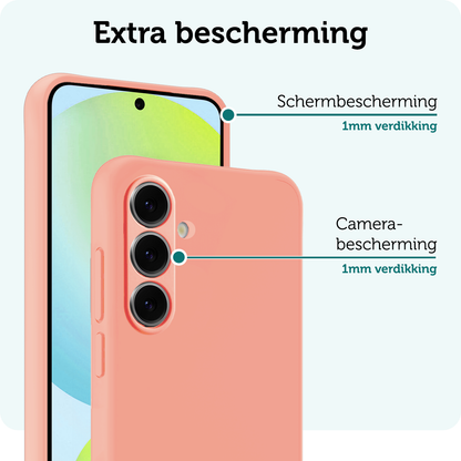 Forterra Samsung S24 FE Hoesje Siliconen Backcover Lichtgewicht - Perzik