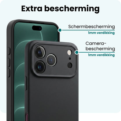 Forterra iPhone 18 Pro Hoesje Siliconen Backcover Lichtgewicht - Zwart