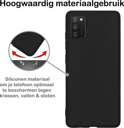 Forterra Samsung A02s Hoesje Siliconen Backcover Lichtgewicht - Zwart