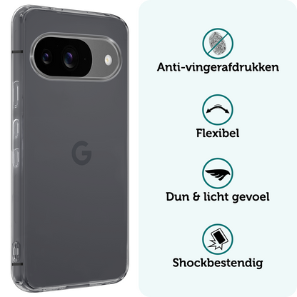 Forterra Google Pixel 9 Hoesje Siliconen Backcover Lichtgewicht - Transparant