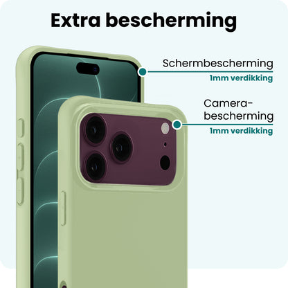 Forterra iPhone 18 Pro Max Hoesje Siliconen Backcover Lichtgewicht - Groen