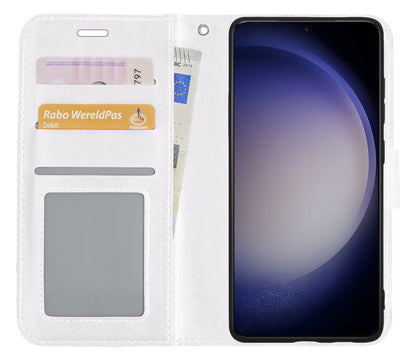 Forterra Samsung S23 Hoesje Bookcase Cover met Kaarthouder - Wit