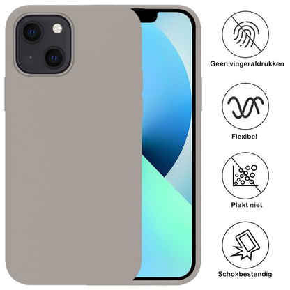 Forterra iPhone 14 Plus Hoesje Siliconen Backcover Lichtgewicht - Grijs
