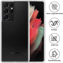 Forterra Samsung S21 Ultra Hoesje Siliconen Backcover Lichtgewicht - Transparant