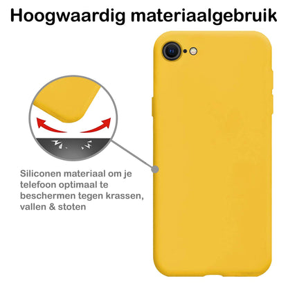 Forterra iPhone SE 2022 Hoesje Siliconen Backcover Lichtgewicht - Geel