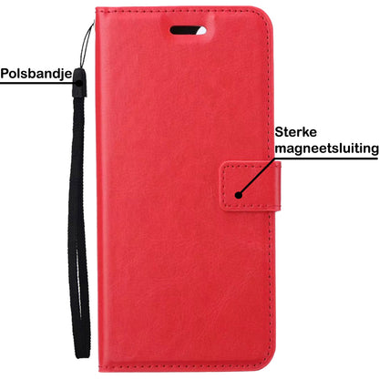Forterra Xiaomi 12 Hoesje Bookcase Cover met Kaarthouder - Rood