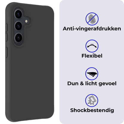 Forterra Samsung A55 Hoesje Siliconen Backcover Lichtgewicht - Zwart