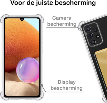 Forterra Samsung A32 5G Hoesje Kaarthouder Backcover Shockproof - Transparant