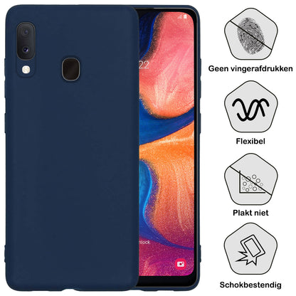 Forterra Samsung A20e Hoesje Siliconen Backcover Lichtgewicht - Donkerblauw