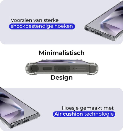 Forterra Samsung S24 Ultra Hoesje Kaarthouder Backcover Shockproof - Transparant
